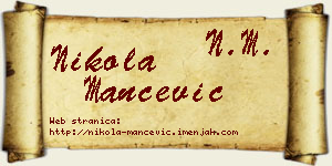 Nikola Mančević vizit kartica